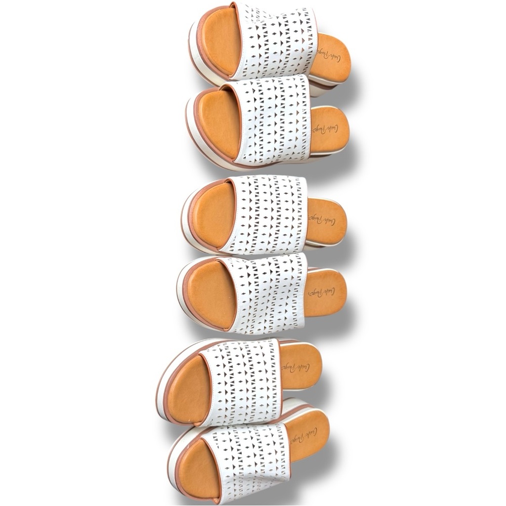 Charlie Paige White Slide Sandals